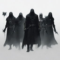 A UI banner with a dark, brooding, souls-like style for a game, set against a modest white background.