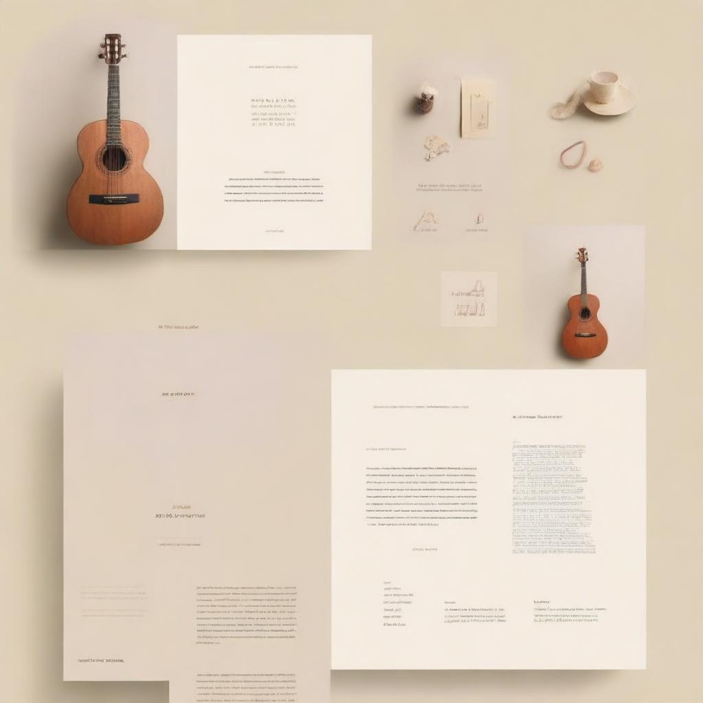 Create a brand identity photo set for a moodboard for 'Ansamble', a company that teaches music theory