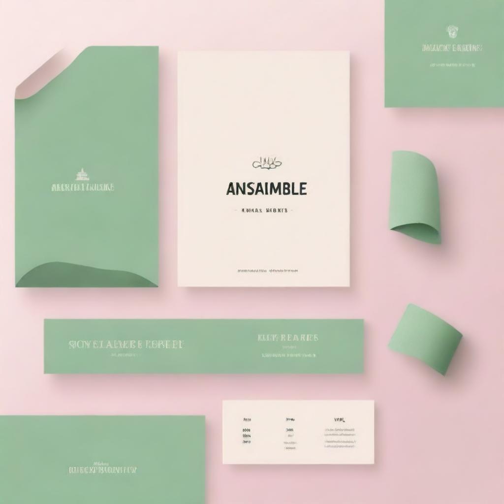 Create a brand identity photo set for 'Ansamble', a company that teaches music theory