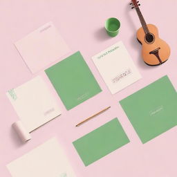 Create a brand identity photo set for 'Ensamble', a company that teaches music theory