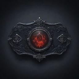 A gothic, intricately designed UI banner button suitable for a souls-like game title screen.