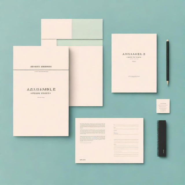 Create a brand identity photo set for 'Ansamble', a company that teaches music theory