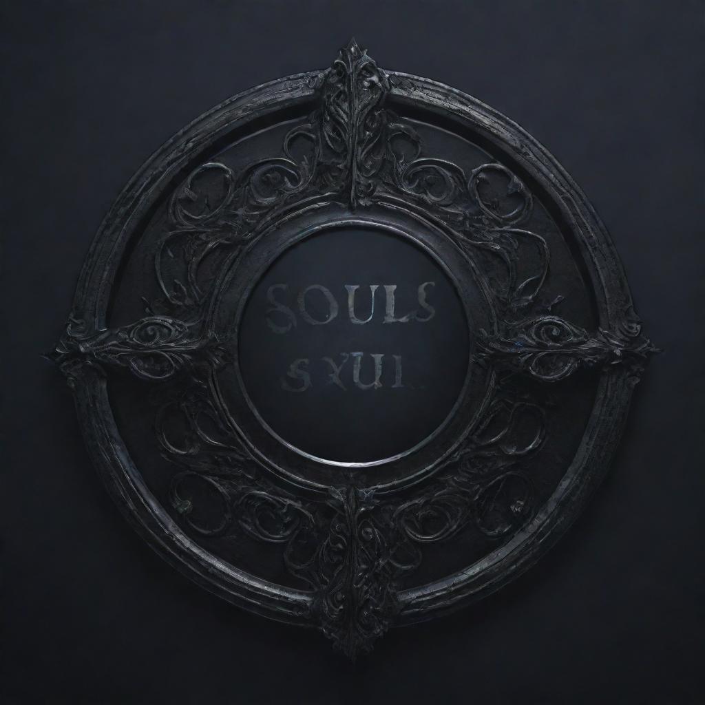 A gothic, intricately designed UI banner button suitable for a souls-like game title screen.