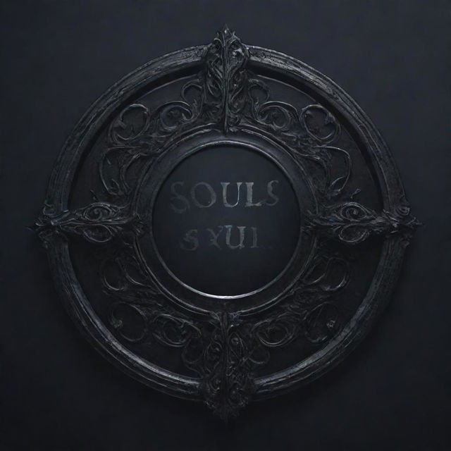 A gothic, intricately designed UI banner button suitable for a souls-like game title screen.