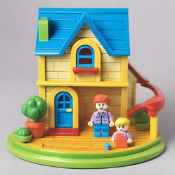 Create an image of the 'Little John Adventures Mini Figures House Series 1' toy set by Jazwares