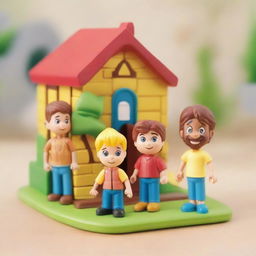 Create an image featuring figures of Little John and his friends from the Adventures series by Jazwares