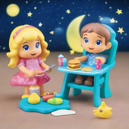 Create an image of 'Little John Adventures Starry Meal Surprise Figures' by Jakks Pacific