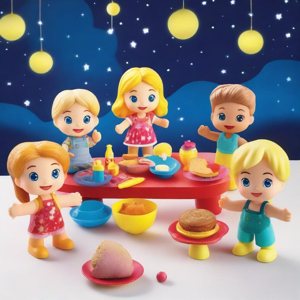 Create an image of 'Little John Adventures Starry Meal Surprise Figures' by Jakks Pacific