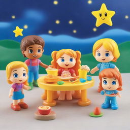 Create an image of 'Little John Adventures Starry Meal Surprise Figures' by Jakks Pacific