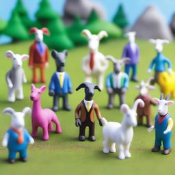 A detailed image featuring the mystery figures from Goat Simulator 3 by Jazwares Toy