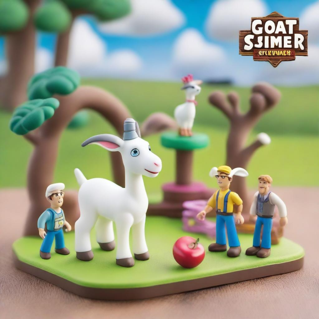 A detailed playset toy inspired by the final farmer boss fight from Goat Simulator 3