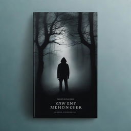 A mysterious and suspenseful book cover featuring dark, shadowy elements with an eerie atmosphere