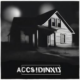 A black and white image showing a house with a sign that says 'Access Denied' and the outline of a body on the ground