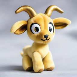 A detailed image of a plushie toy inspired by the Golden Goat trinket from Goat Simulator 3