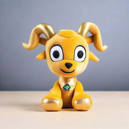 A detailed image of a plushie toy inspired by the Golden Goat trinket from Goat Simulator 3