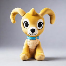 A detailed image of a plushie toy inspired by the Golden Goat trinket from Goat Simulator 3