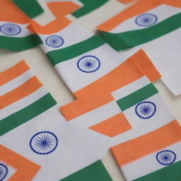 A Republic Day greeting post featuring OKARIO premium tissue paper adorned with an array of India's flags and elements of the Indian Constitution, expressing the vibrant spirit of patriotism and unity.