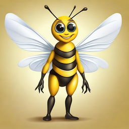 Create an image of an even more alluring and humanized bee character