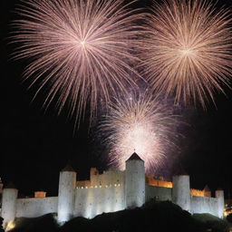 Cuenca, Ecuador's fireworks castles with a pure white background