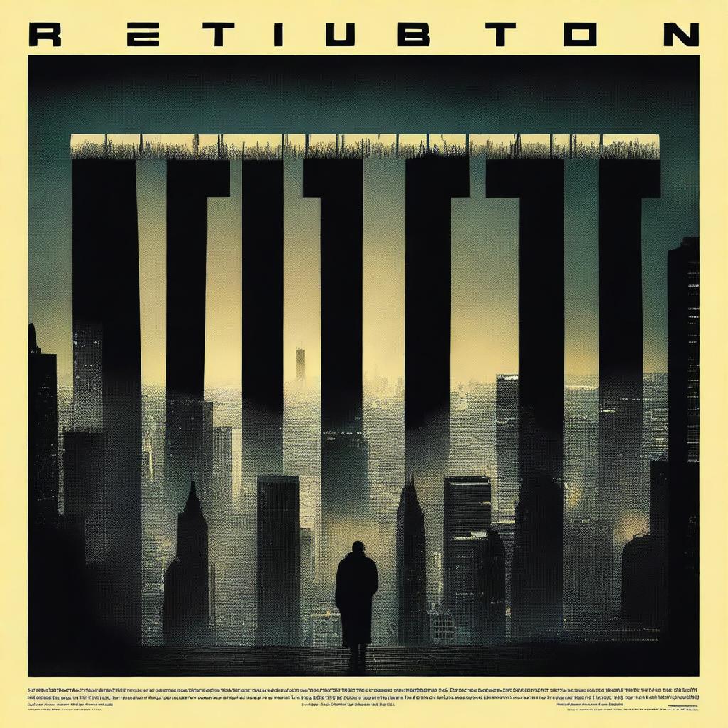 A dramatic and intense movie poster featuring the title 'RETRIBUTION' in bold, striking letters