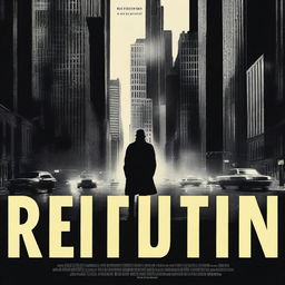 A dramatic and intense movie poster featuring the title 'RETRIBUTION' in bold, striking letters