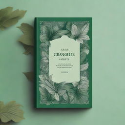 Create an elegant and mysterious book cover with a predominant green color scheme, featuring lush and detailed plant life