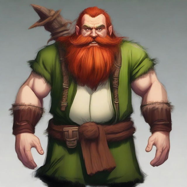 Create an image of a Mountain Dwarf druid