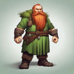 Create an image of a Mountain Dwarf druid