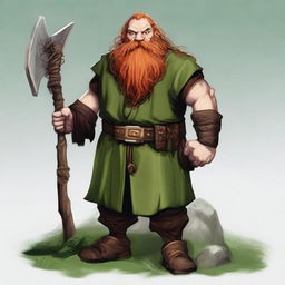 Create an image of a Mountain Dwarf druid