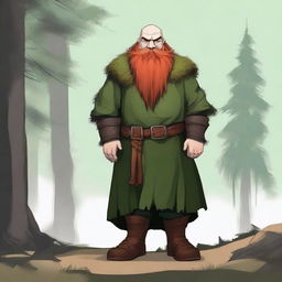 Create an image of a Mountain Dwarf druid