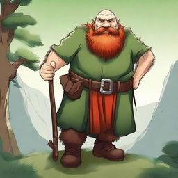 Create a book cover for a novel featuring a Mountain Dwarf druid