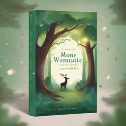 Create a captivating book cover featuring an enchanting woodland scene