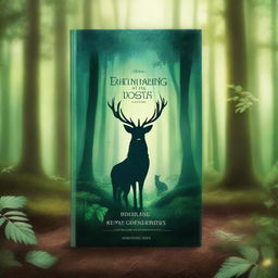 Design a book cover titled 'Enchanting Whispers of the Woods'