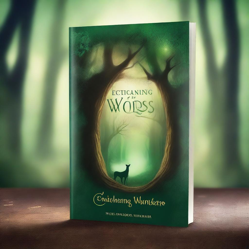 Design a front-facing book cover for 'Enchanting Whispers of the Woods'