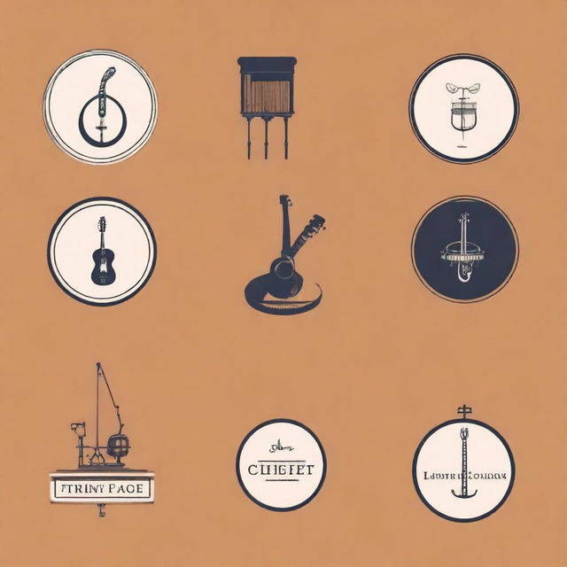 Design a set of vintage logos for a music ensemble