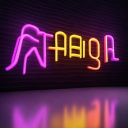 The name 'SARAH' illuminated in vibrant neon lights