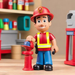 Create a toy named Handy Manny Firefighter Manny with a figure of Mr