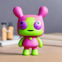 Create an image of an UglyDolls Mandy mini figurine transformed into a human character, designed by Funko