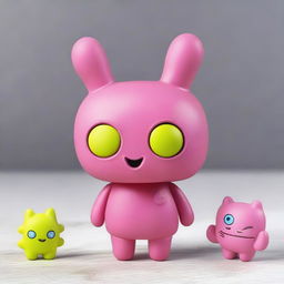 Create an image of an UglyDolls Mandy mini figurine transformed into a human character, designed by Funko