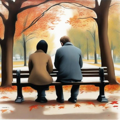 A serene scene depicting two people who are more than friends but less than lovers