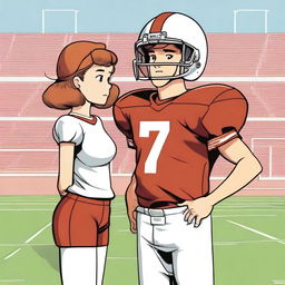 A quarterback player with brown hair, wearing jersey number 17, stands confidently on a football field