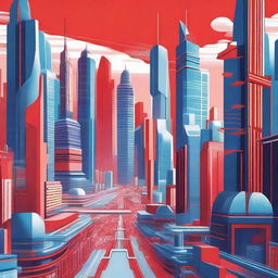 A futuristic cityscape on Earth under a single global government, showcasing cosmopolitanism and metamodern architecture