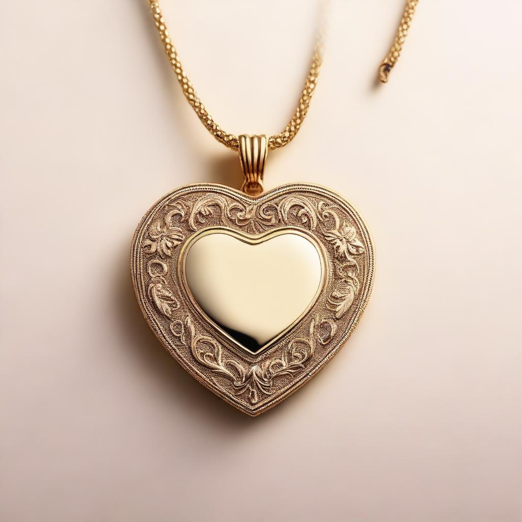 A heart-shaped medallion with intricate engravings