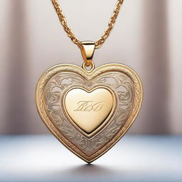 A heart-shaped medallion with intricate engravings