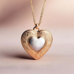 A heart-shaped medallion with intricate engravings