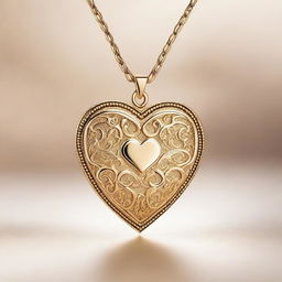 A heart-shaped medallion with intricate engravings