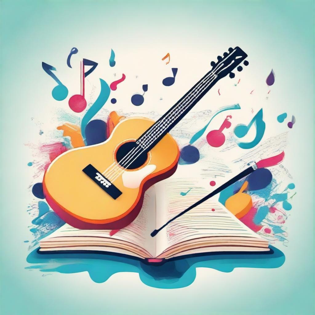 Create an engaging and colorful cover for a music book