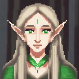 A detailed pixel art portrait of an elf