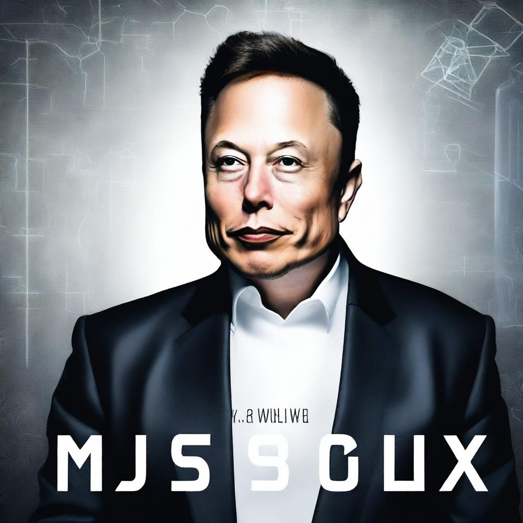 Create a book cover titled 'O Visionário do Século XXI: A Jornada de Elon Musk'