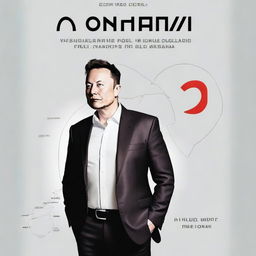 Create a book cover titled 'O Visionário do Século XXI: A Jornada de Elon Musk'